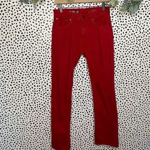 Gap bright Red slim jeans 28X30